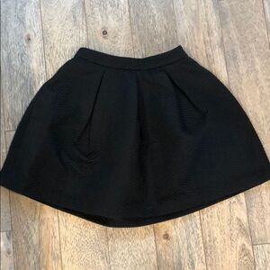 Black Jacquard Texture Pleated Mini Skirt S